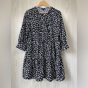 Who What Wear Bishop 3/4 Sleeve Polka Dot Dress Size M NWOT